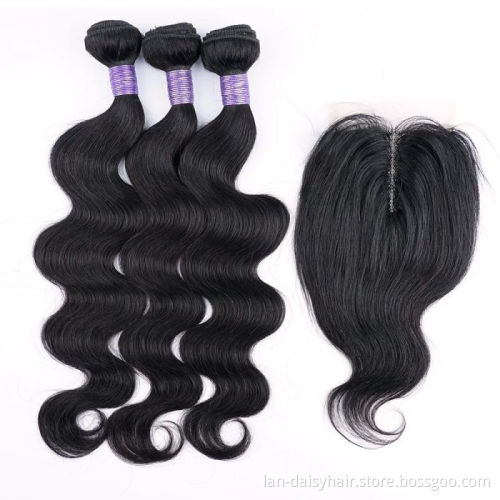 Hot Selling Human Virgin Hair Straight Hair  For Black Color,No Tangle No Shed Hair Bundles With Closure